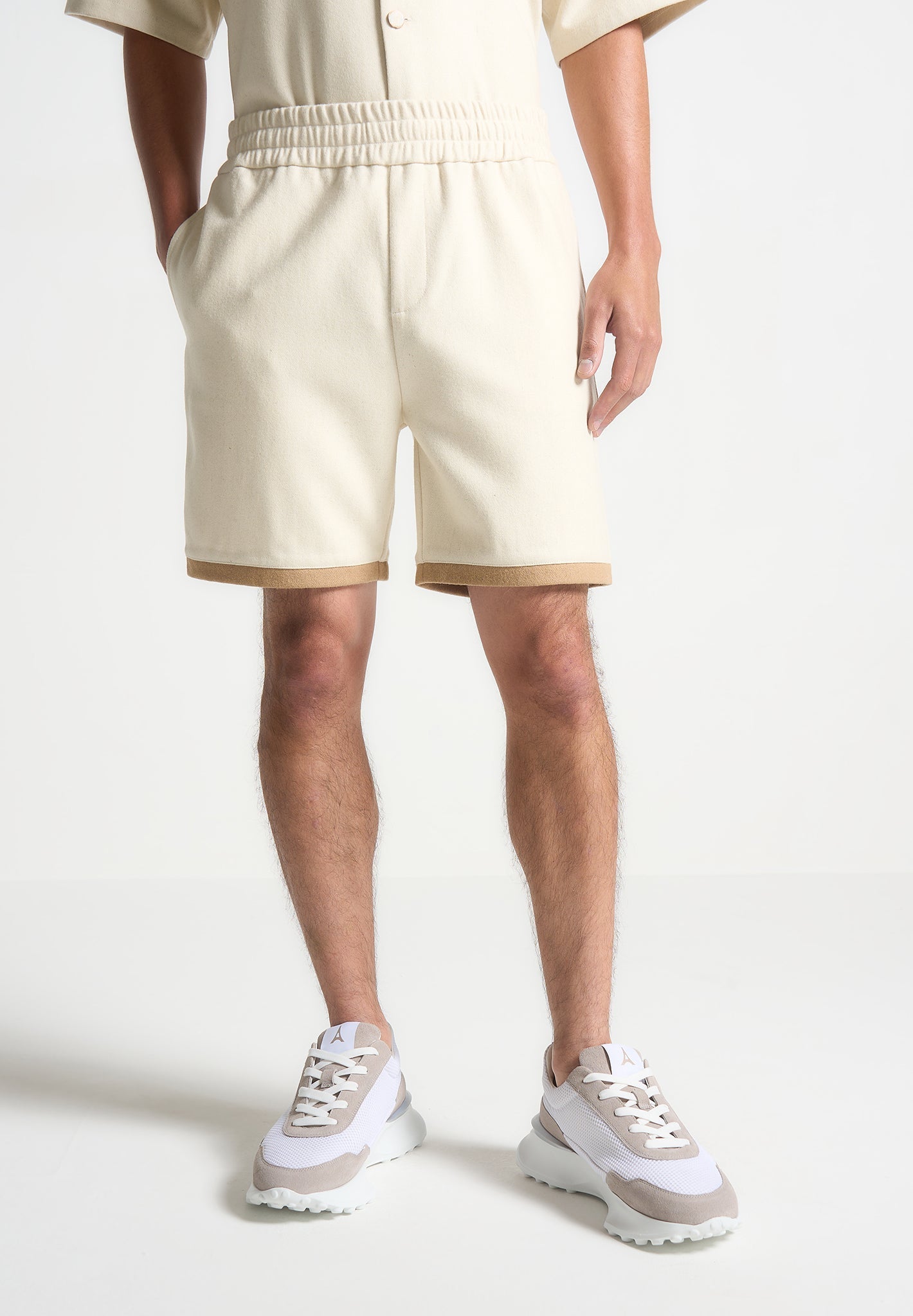 Wollshorts - Creme/Braun