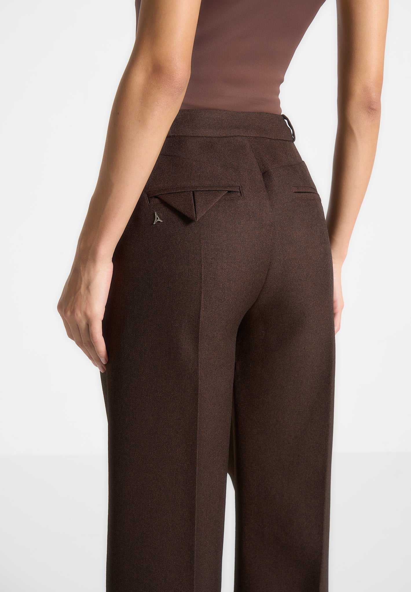 Maßgeschneiderte Hose mit Doppelfalten - Braun