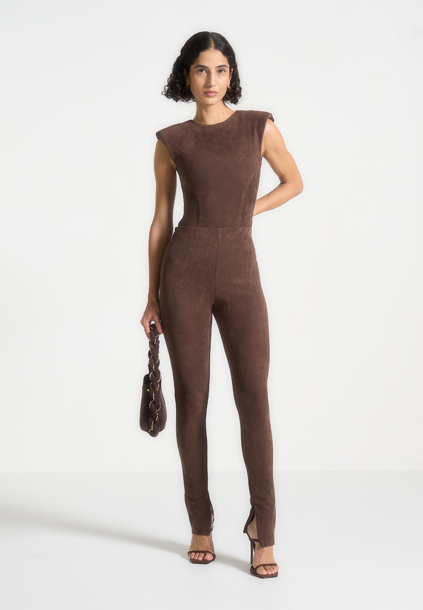Wildleder-Leggings - Braun