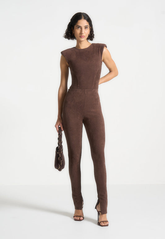 Wildleder-Leggings - Braun