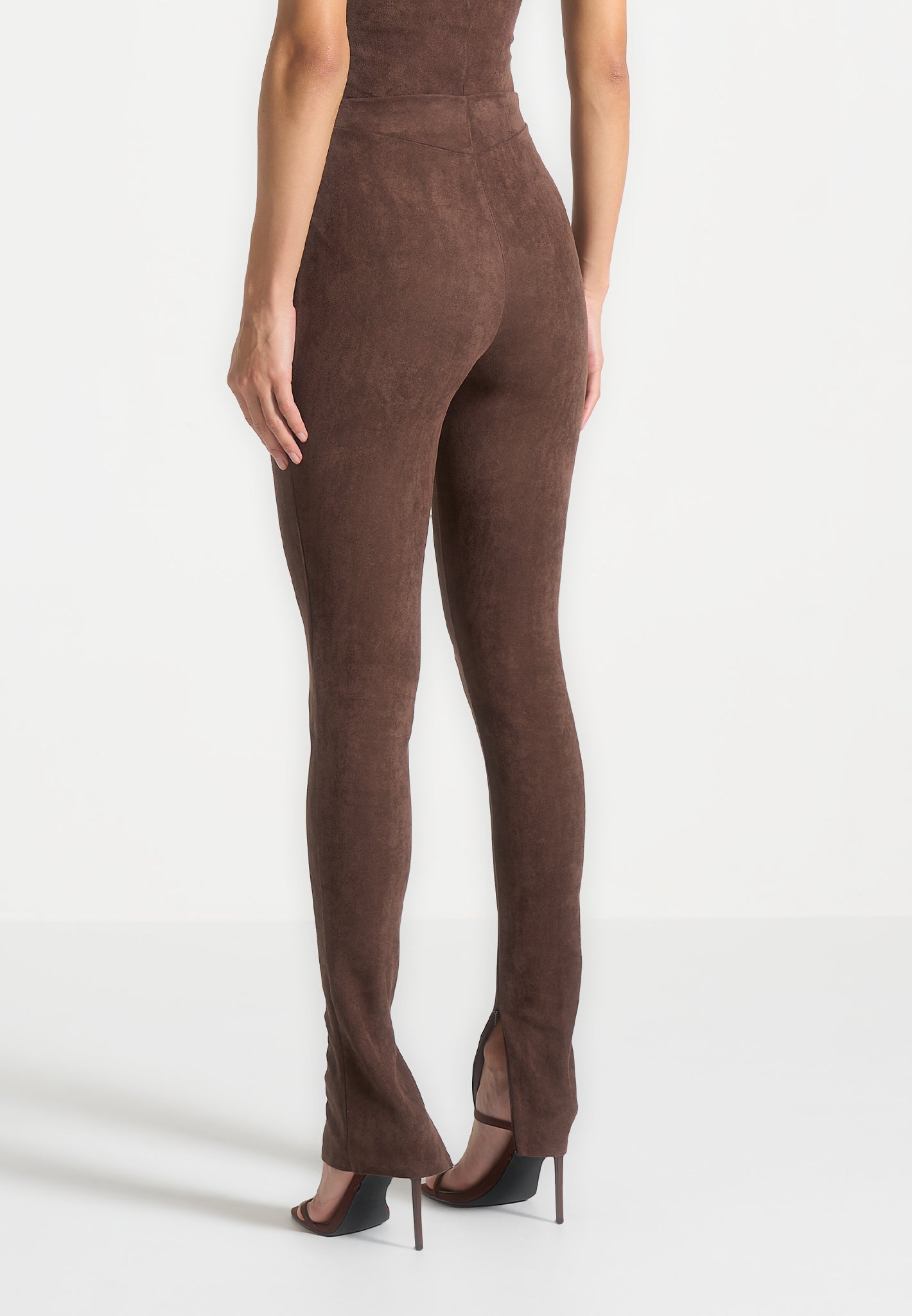 Wildleder-Leggings - Braun