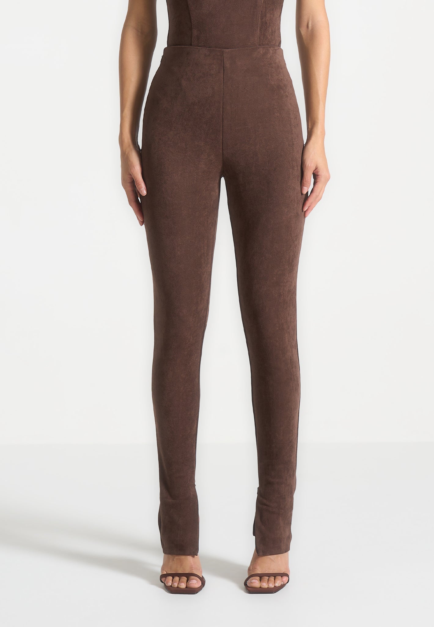 Wildleder-Leggings - Braun