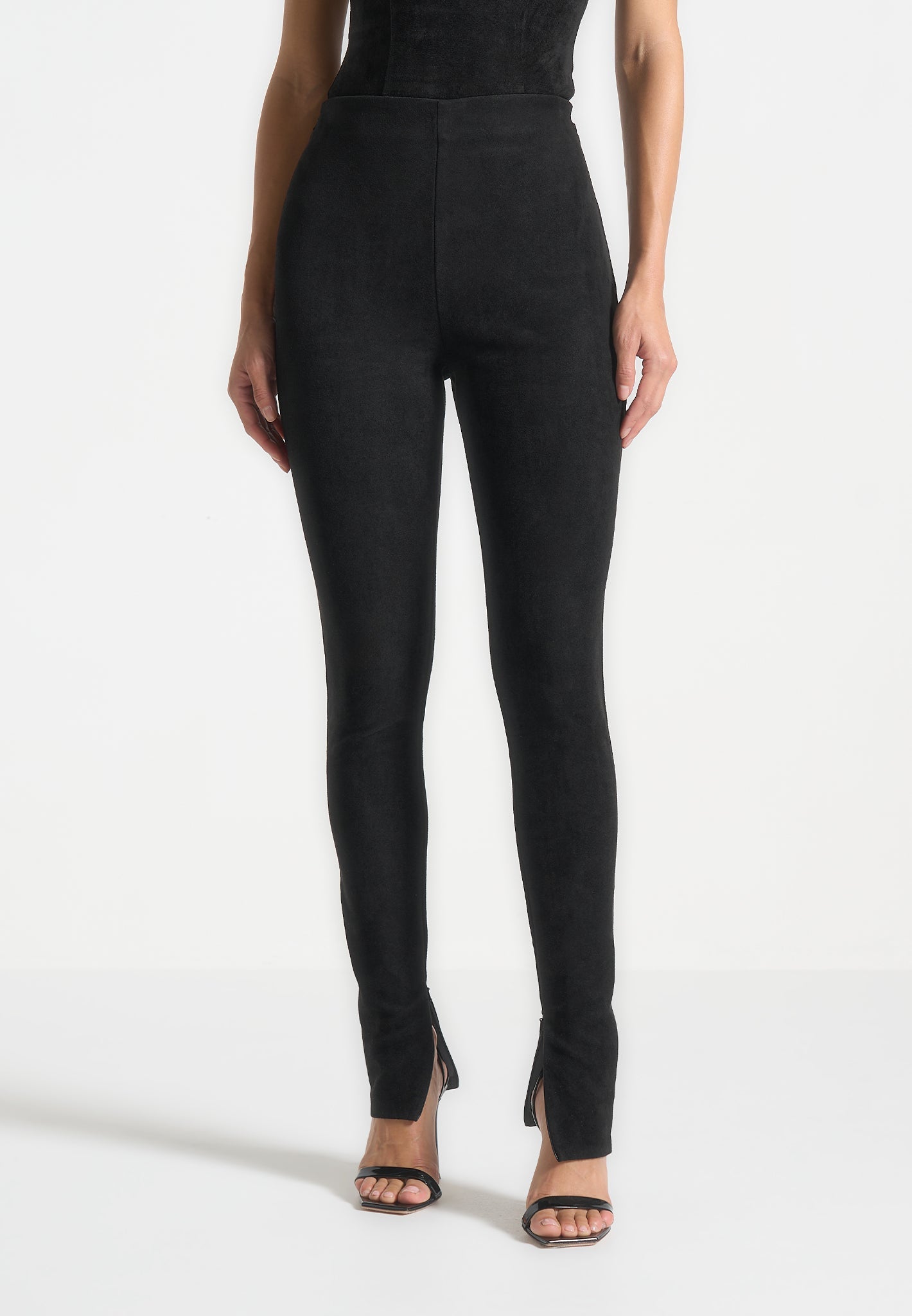 Wildleder-Leggings - Schwarz