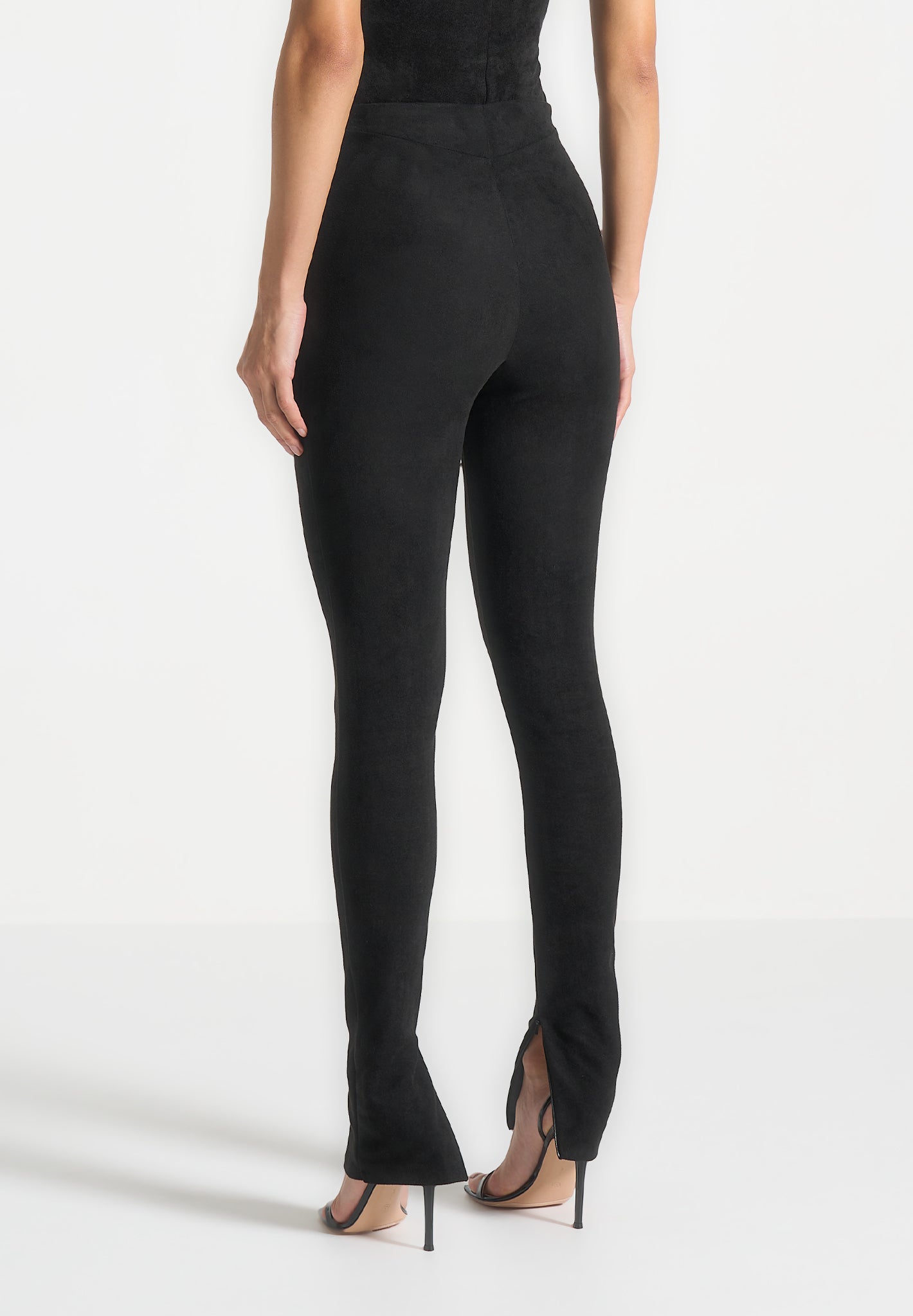 Wildleder-Leggings - Schwarz