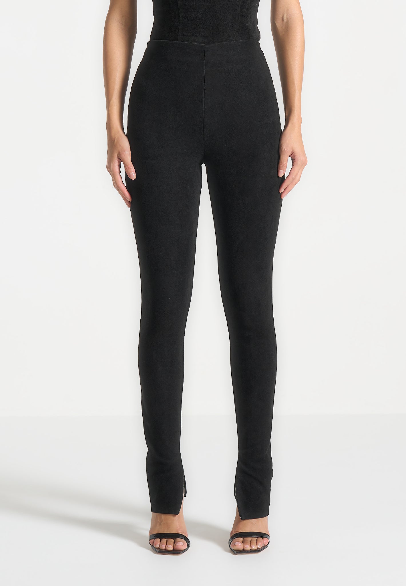 Wildleder-Leggings - Schwarz