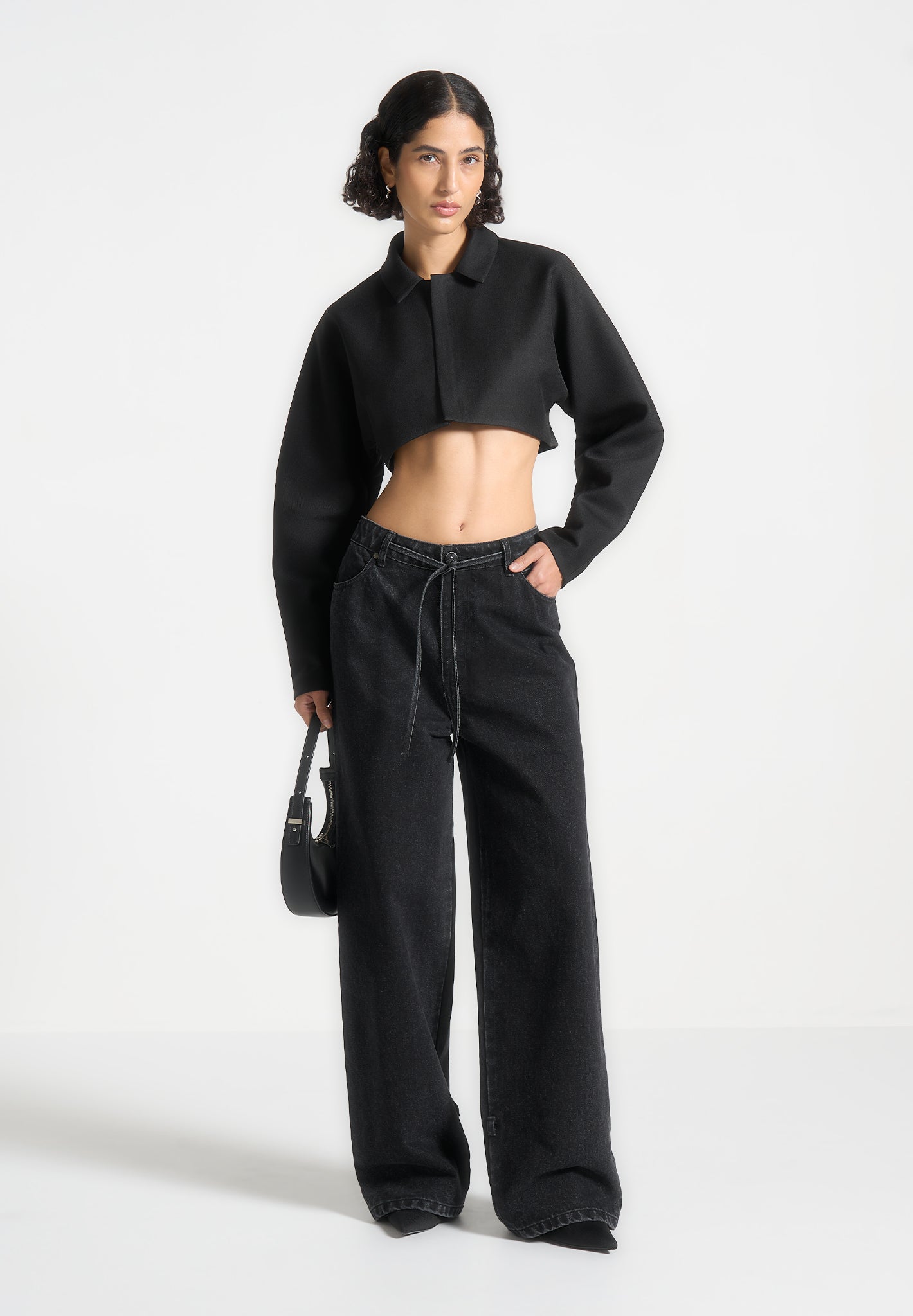 Tailored Super Shorted Jacket - Schwarz