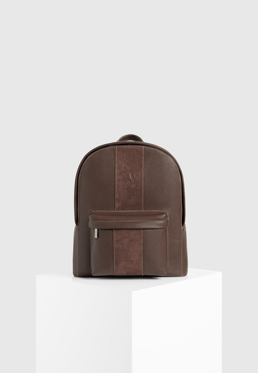 Lyon Rucksack mit Wildleder-Panel - Braun 