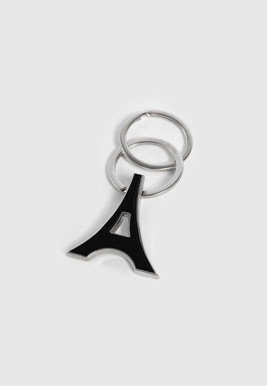Eiffel Emaille Schlüsselanhänger - Schwarz/Silber 