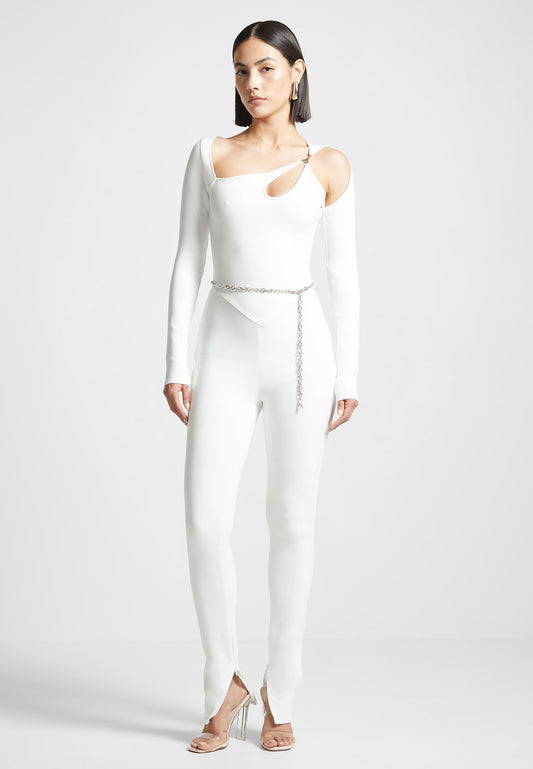 Jumpsuit mit Eiffel-Kettendetail - Off White 