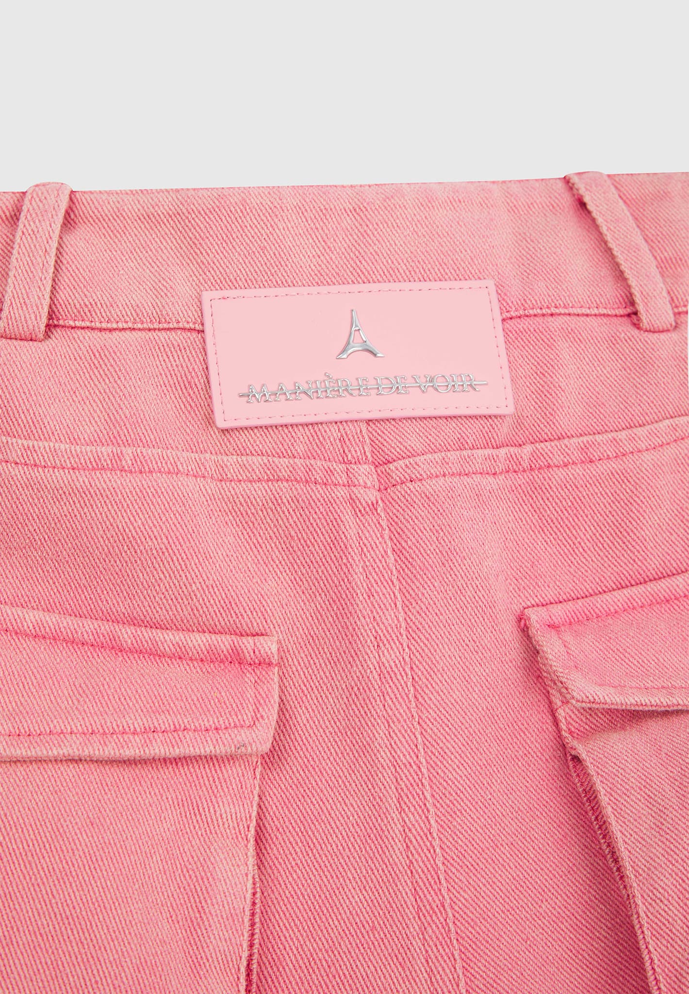 Cargohose mit hoher Taille – verwaschenes Rosa