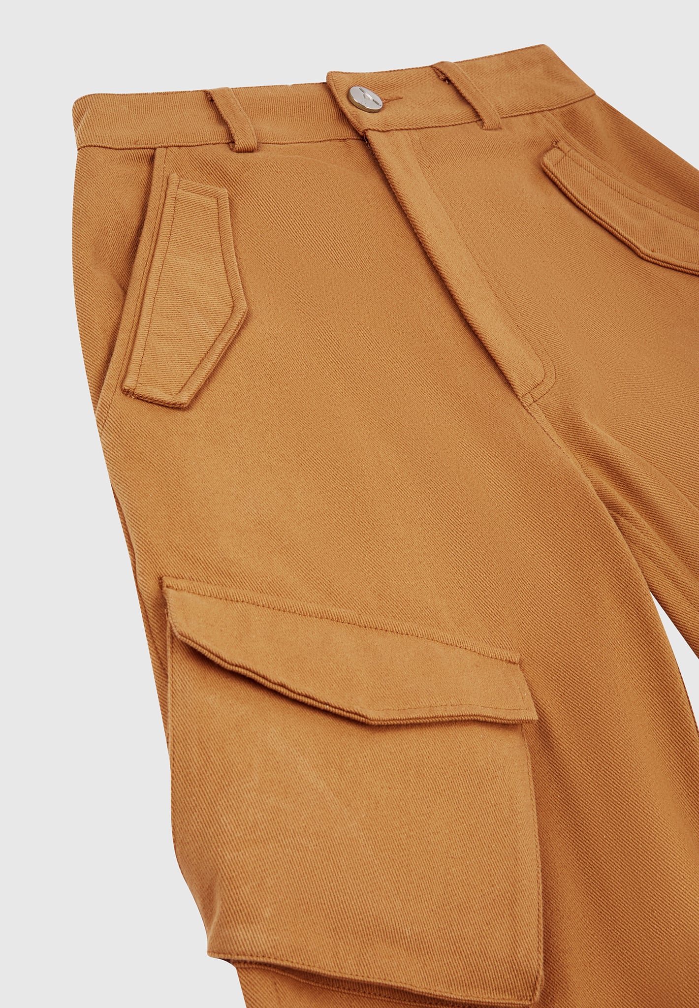 Cargohose mit hoher Taille - Hellbraun 