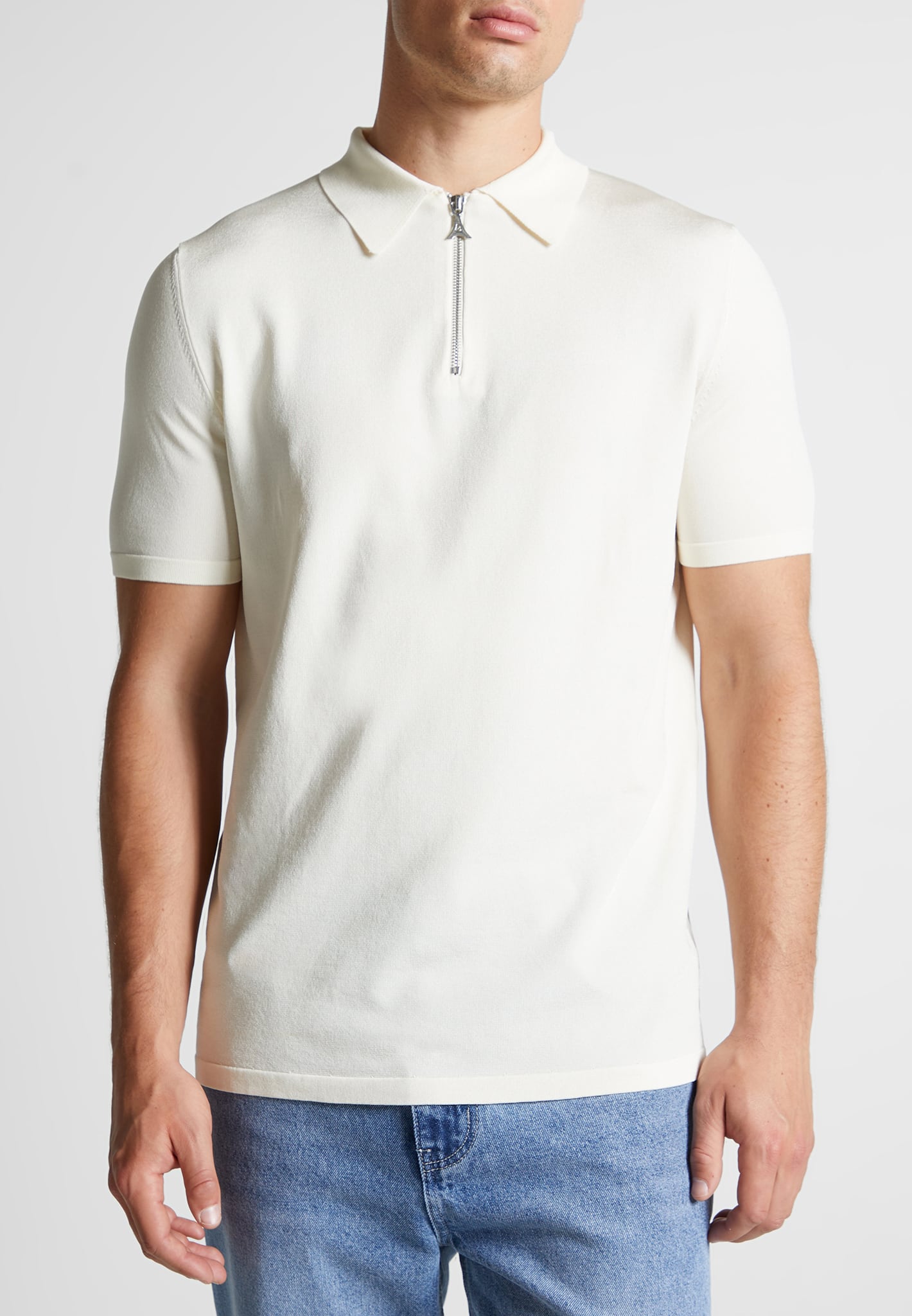 Luxuriöses Poloshirt mit Reißverschluss – Off White 