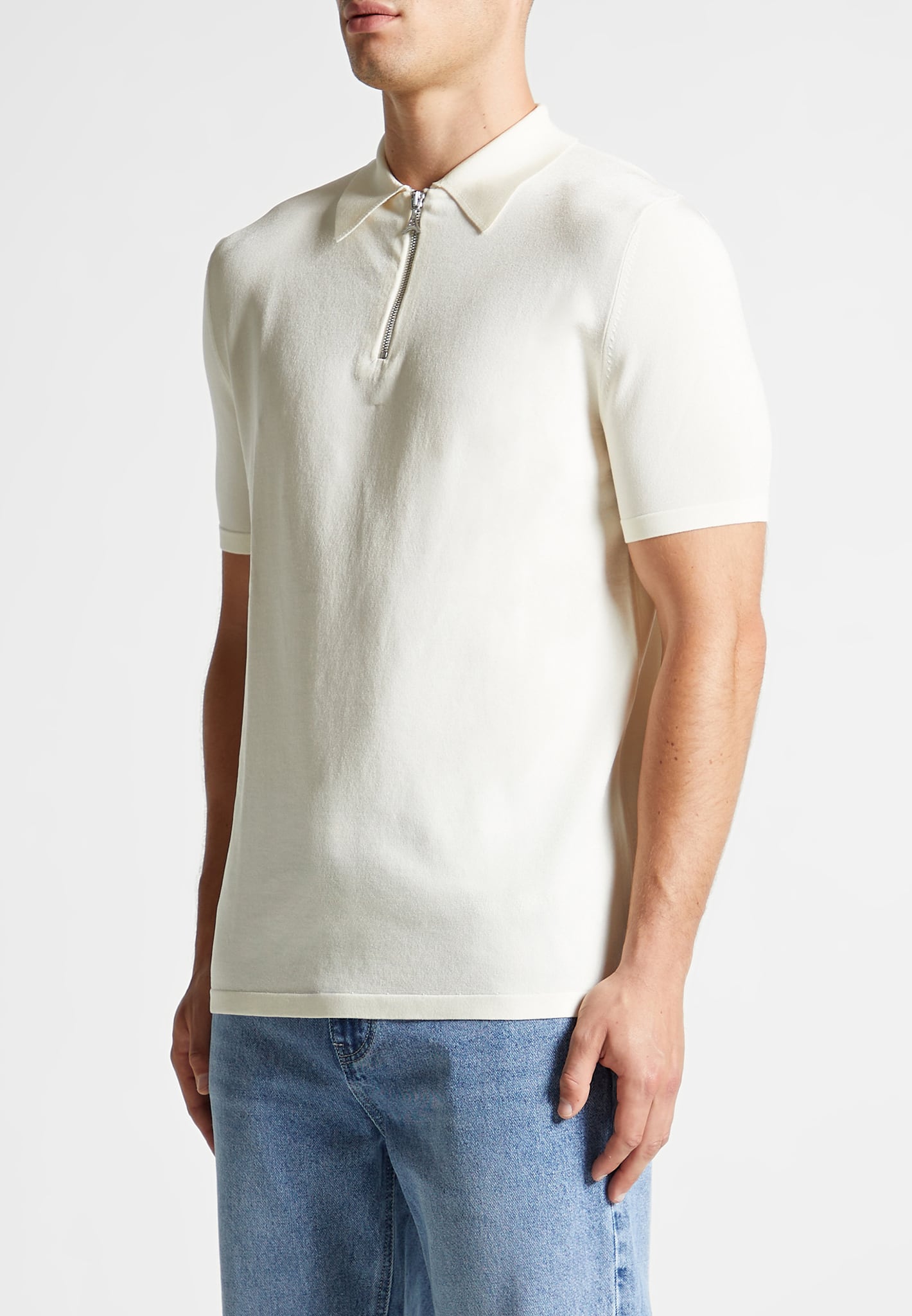 Luxuriöses Poloshirt mit Reißverschluss – Off White 