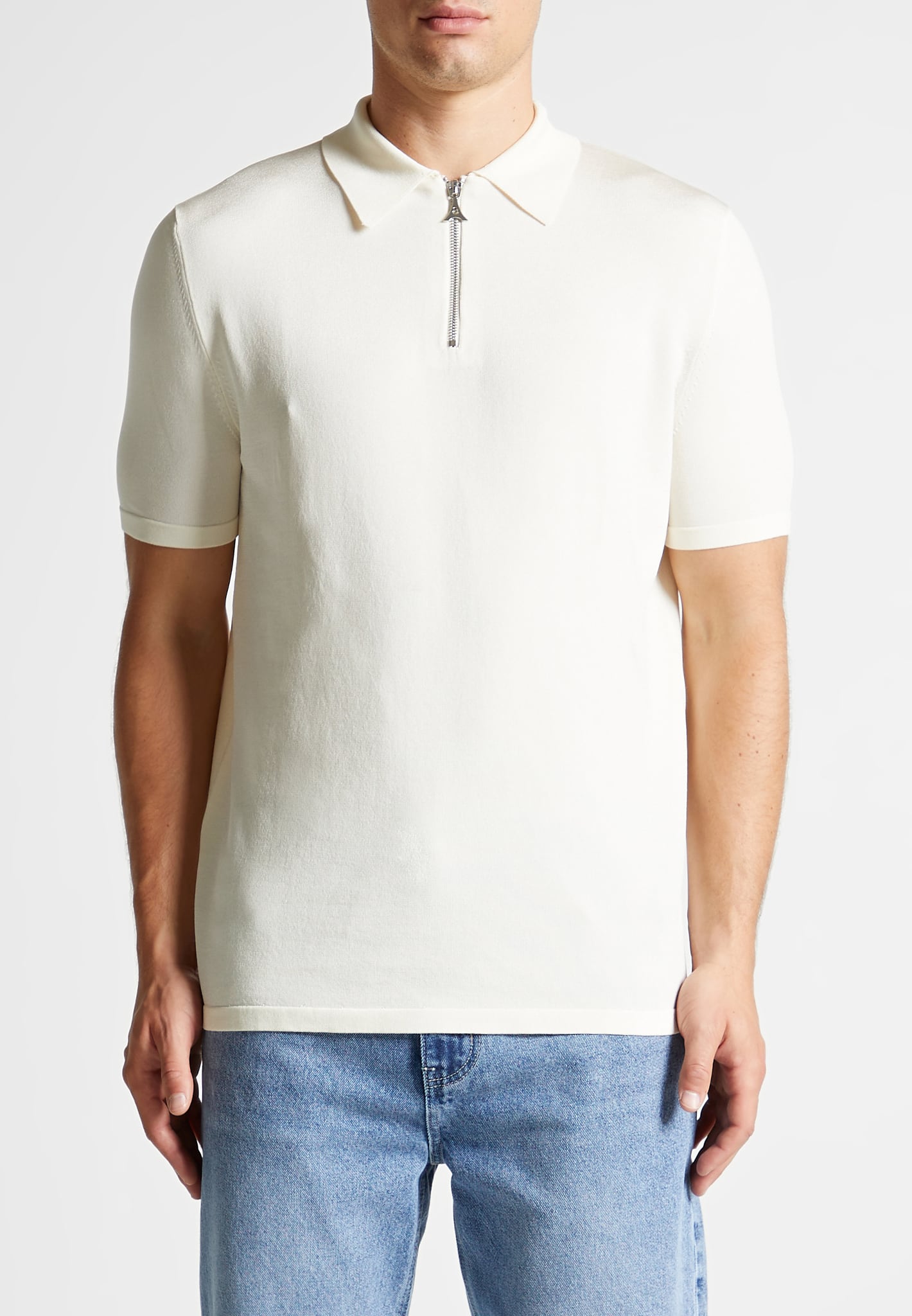 Luxuriöses Poloshirt mit Reißverschluss – Off White 