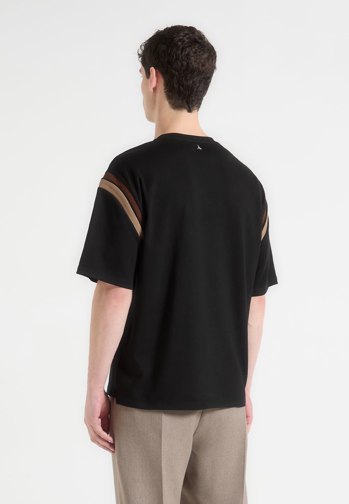 Varsity T-Shirt - Schwarz/Taupe 