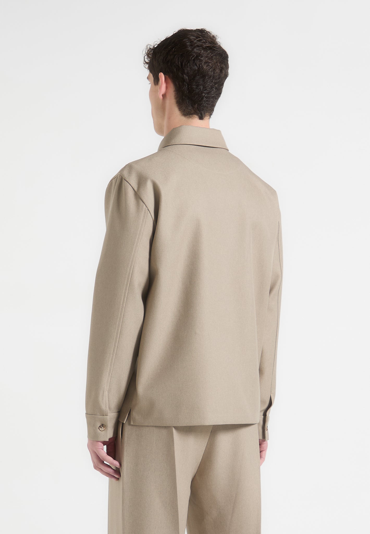 Maßgeschneidertes Überhemd - Beige 