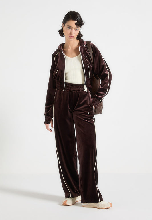 Eiffel – Jogginghose aus Velours mit geradem Bein – Braun 