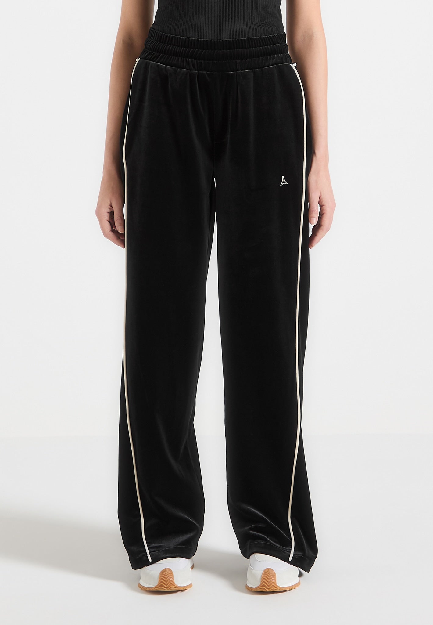 Eiffel – Jogginghose aus Velours mit geradem Bein - Schwarz 