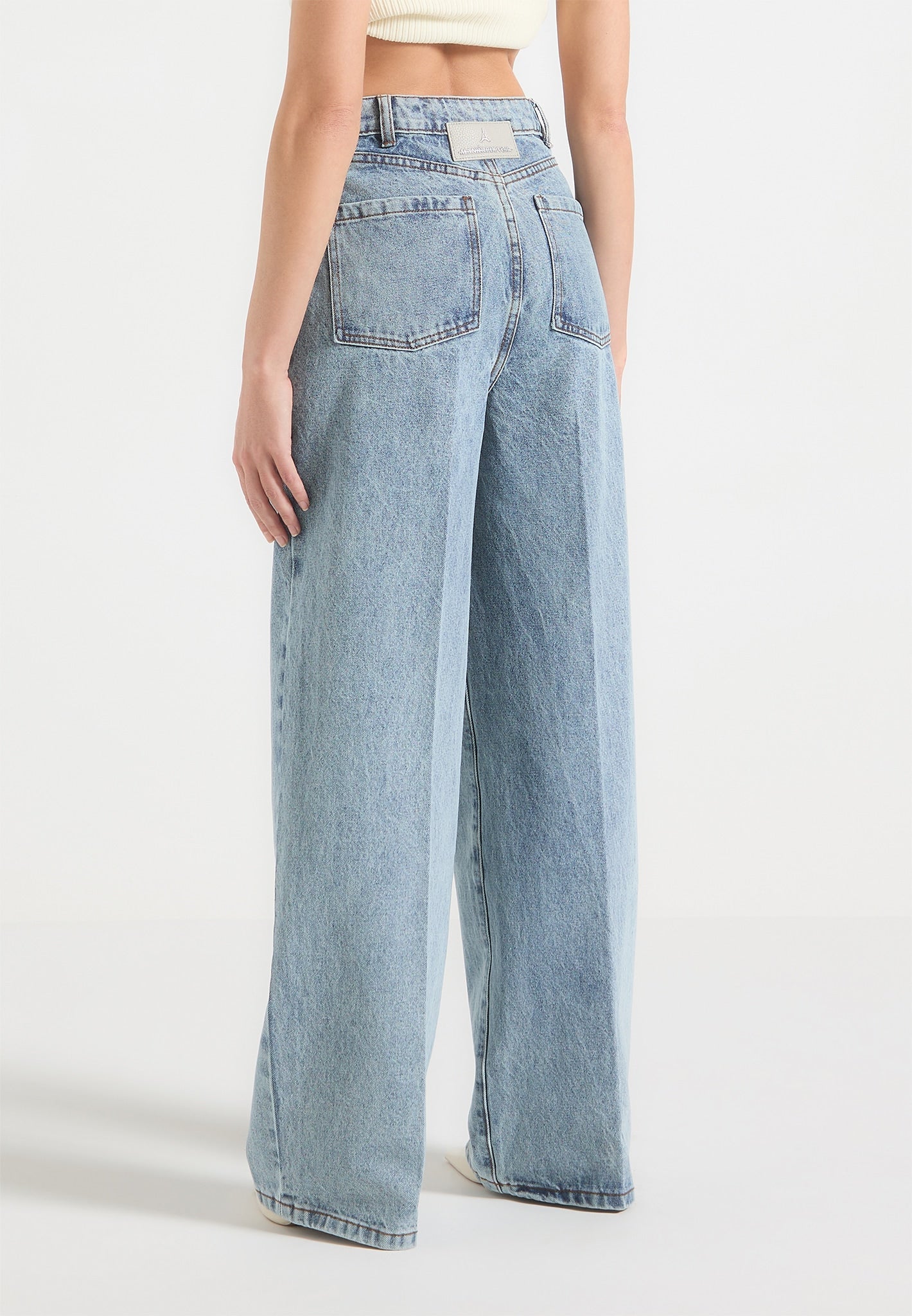 Wickel-Baggy-Jeans - Mittelblau 