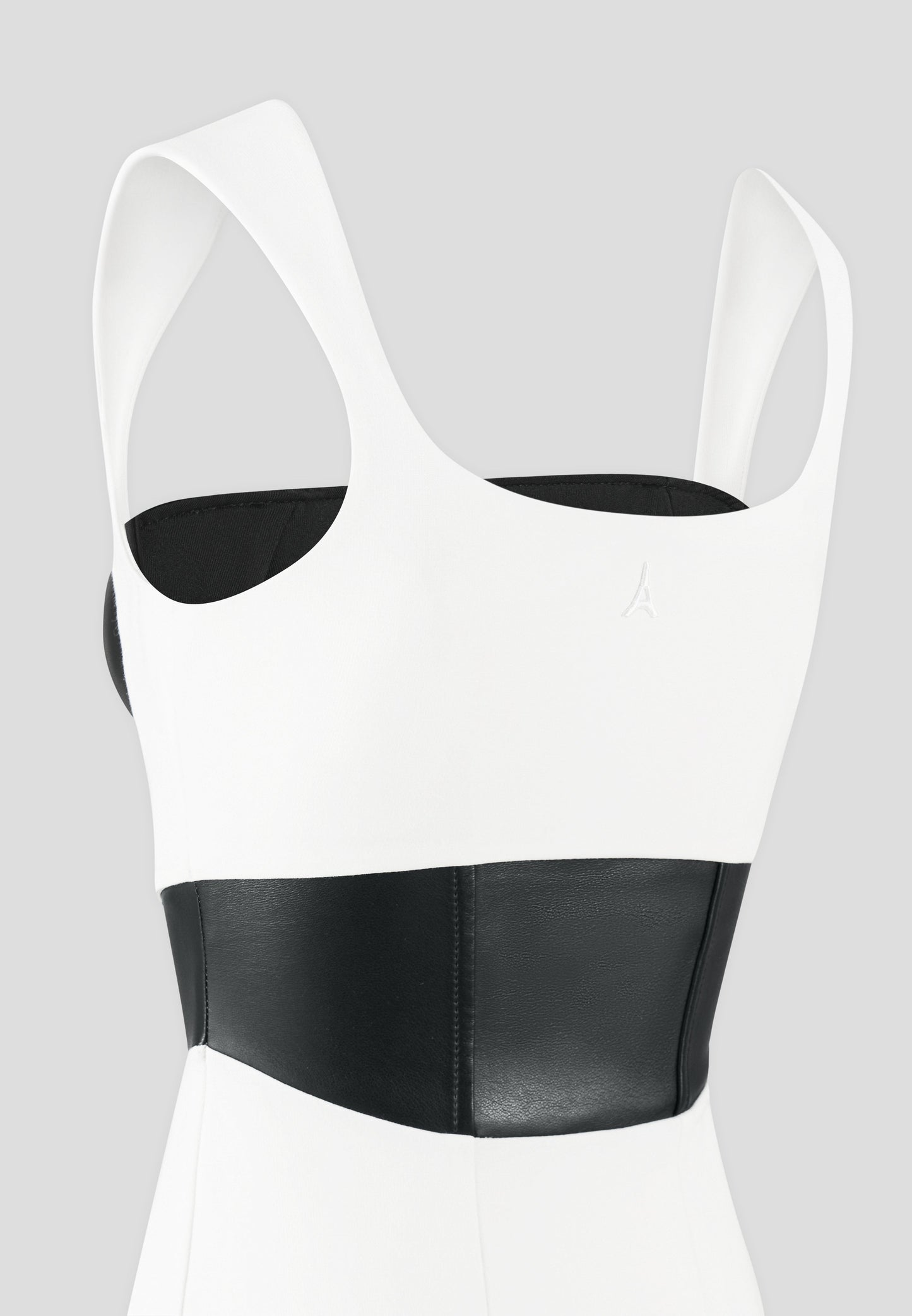 Mehrlagiges Korsett-Minikleid - Weiß/Schwarz 