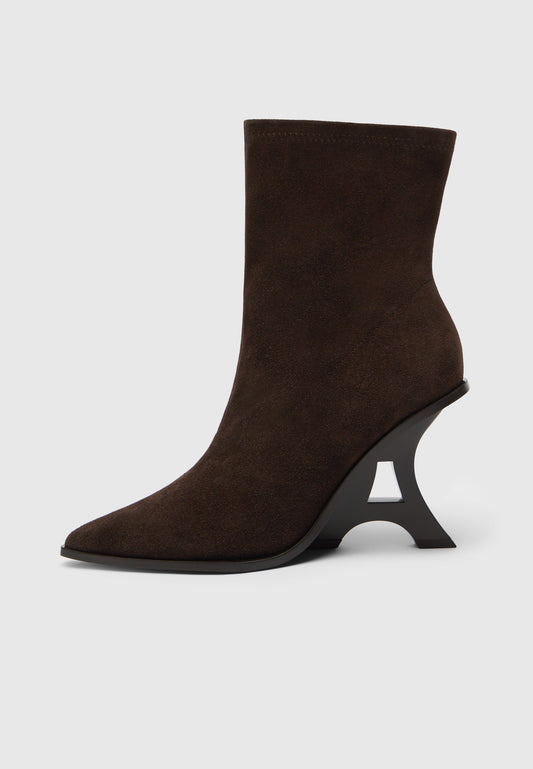 L'Eiffel Wildlederstiefel mit Absatz - Espresso