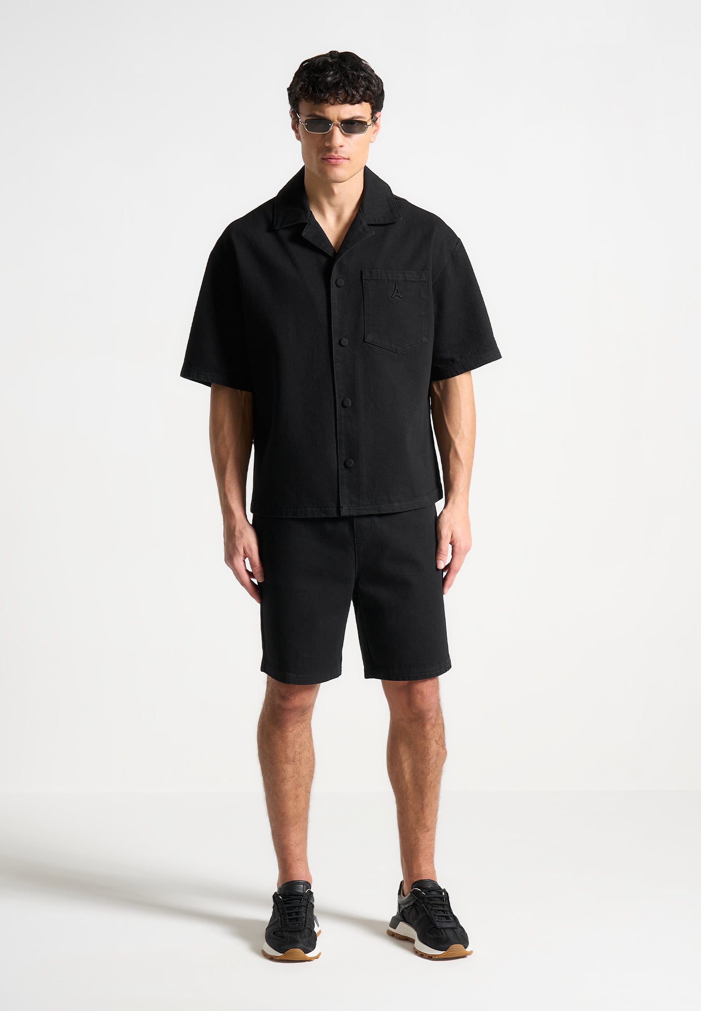 Jeansshorts - Schwarz