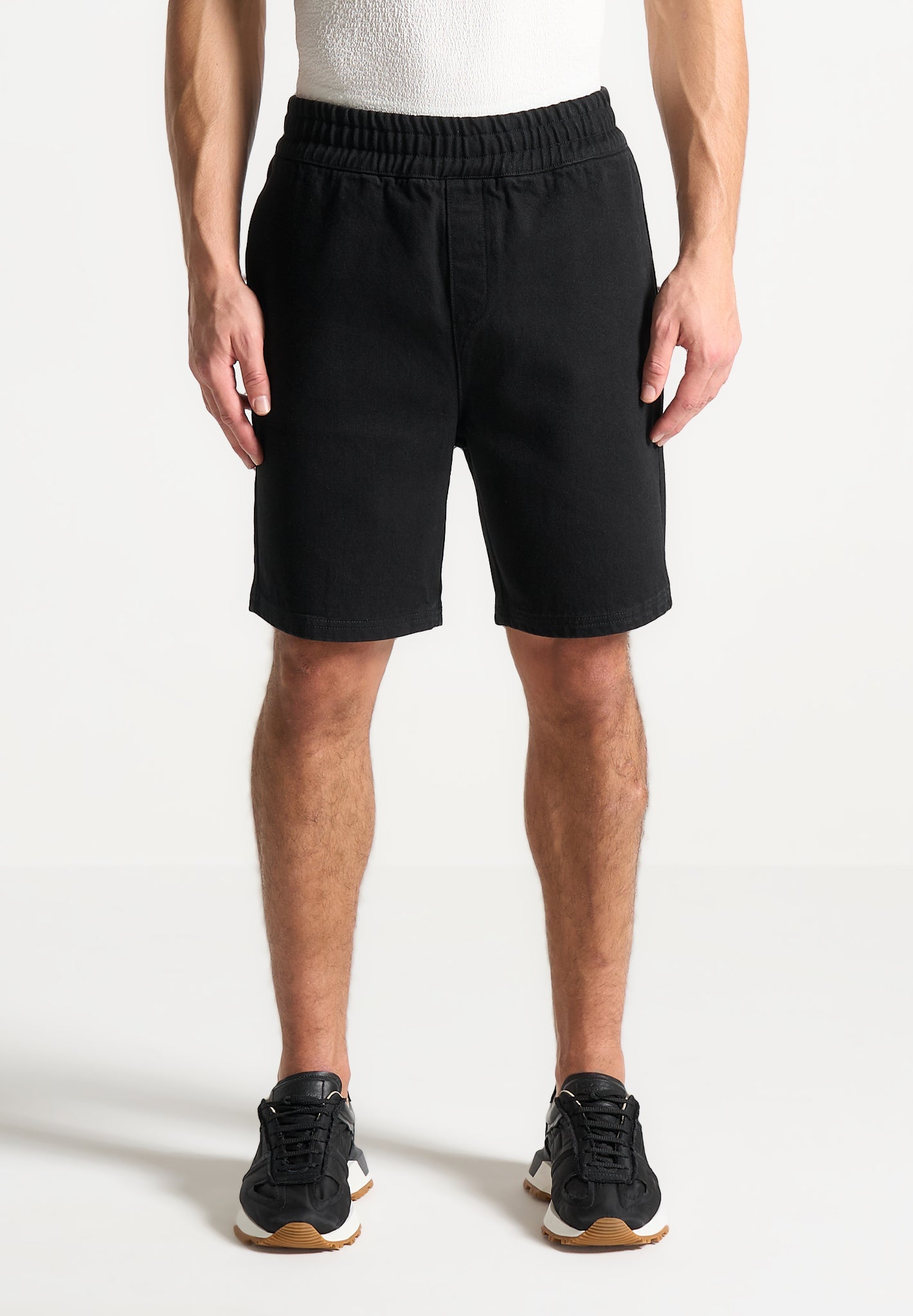 Jeansshorts - Schwarz