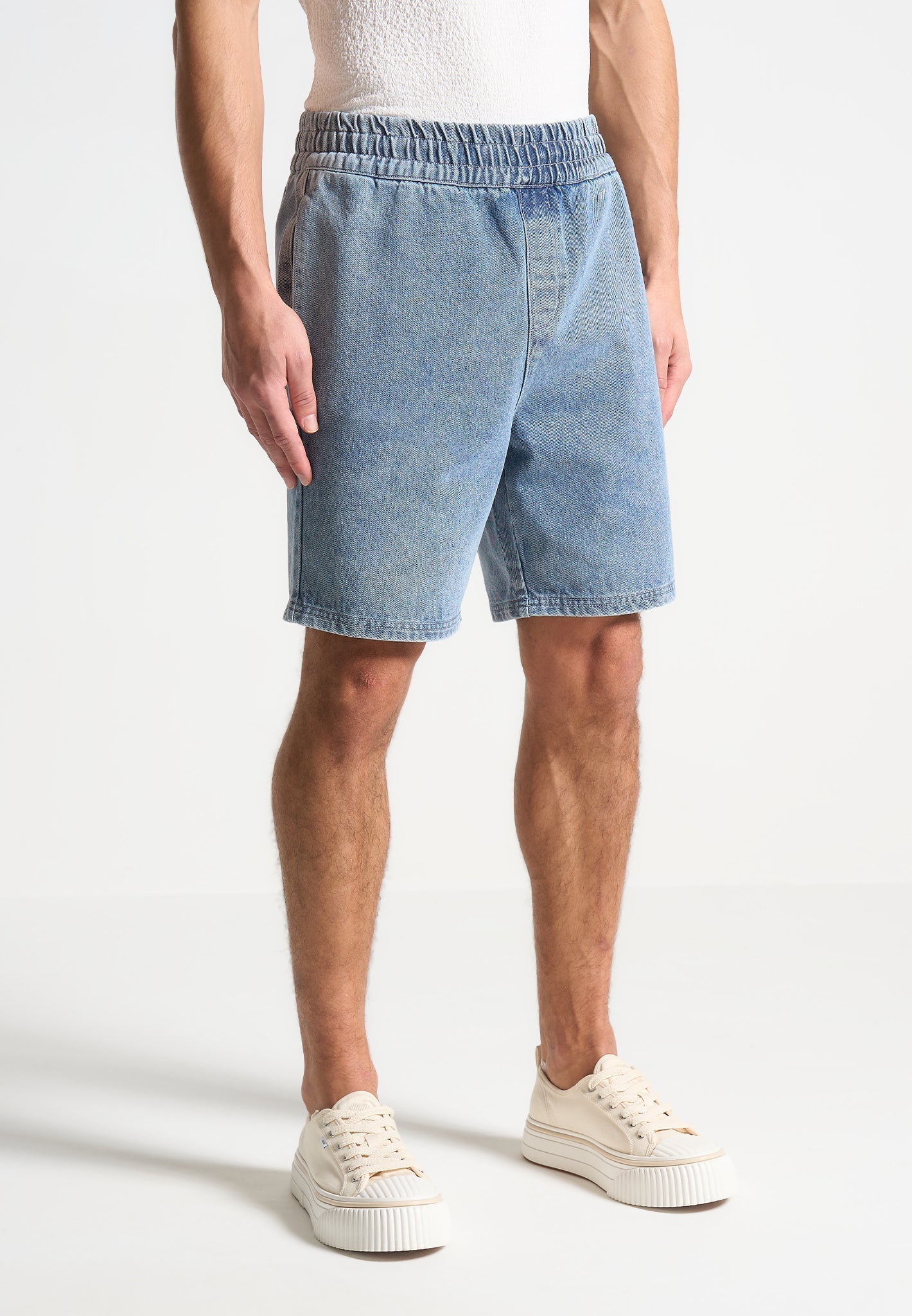 Jeansshorts - Mittelblau