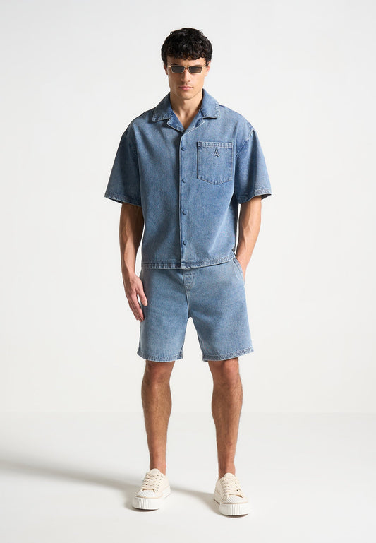 Jeansshorts - Mittelblau