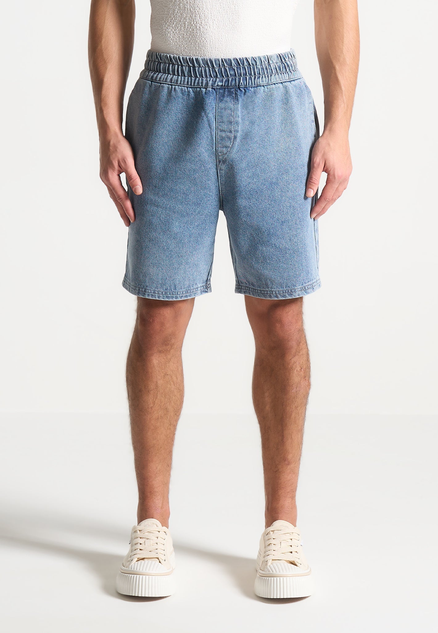 Jeansshorts - Mittelblau