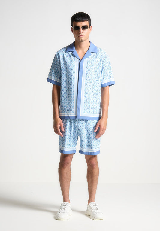 Resort-Hemd mit Eiffel-Monogramm - Blau