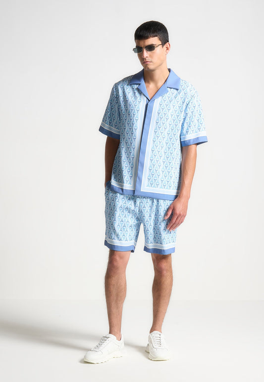 Eiffel-Monogramm-Shorts - Blau