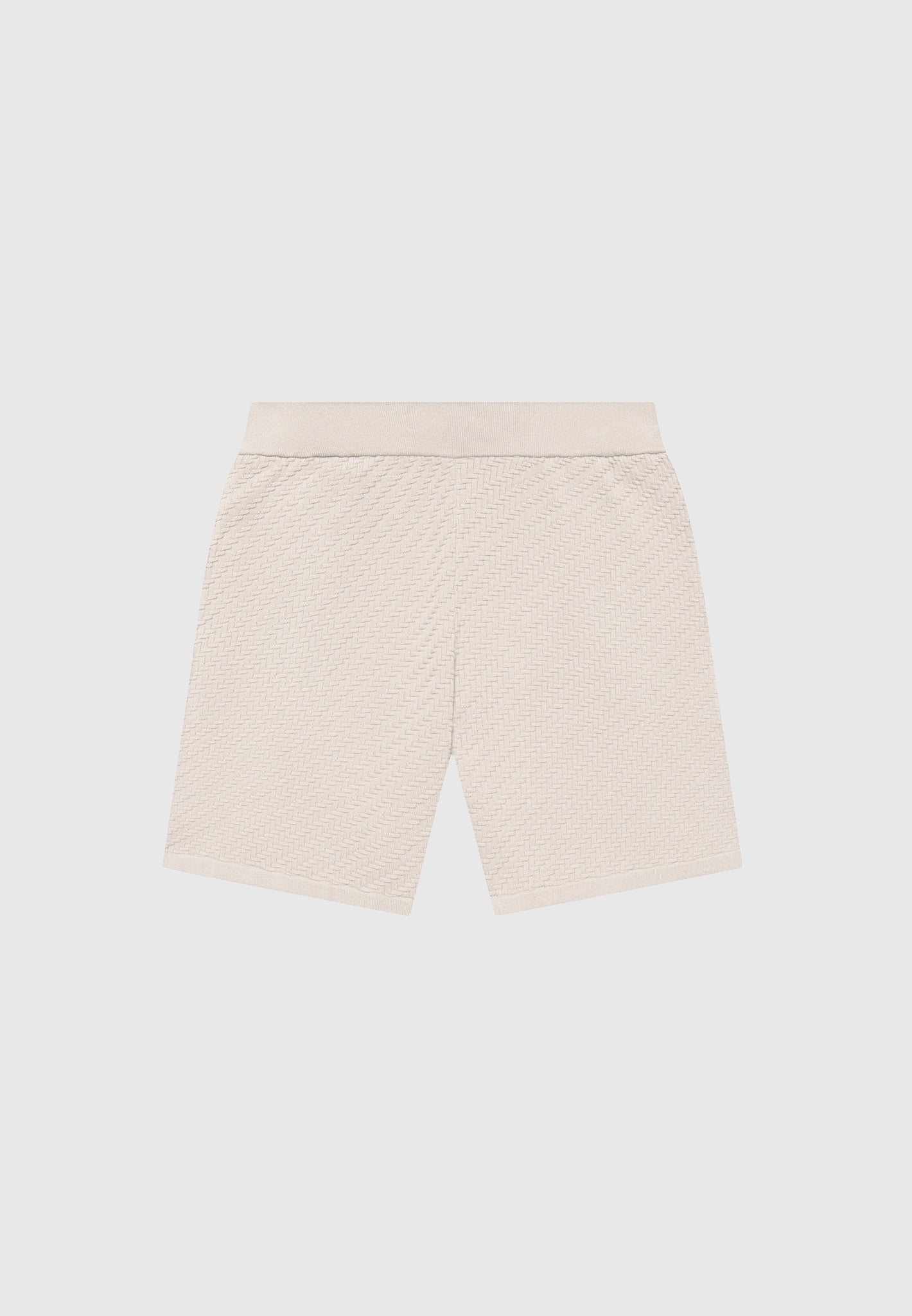 Fischgräten-Strickshorts - Taupe 