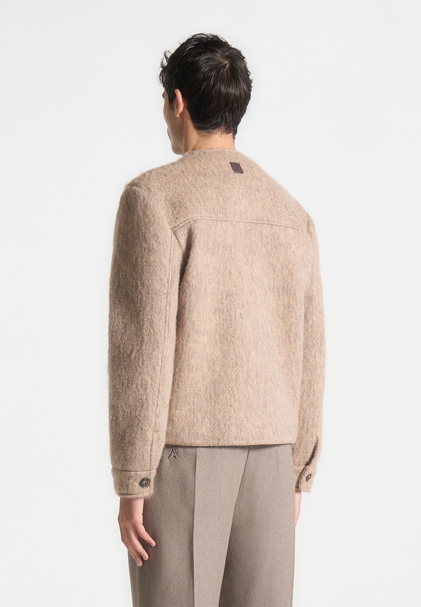 Kimono-Jacke Whisp aus Wollmischung - Taupe 