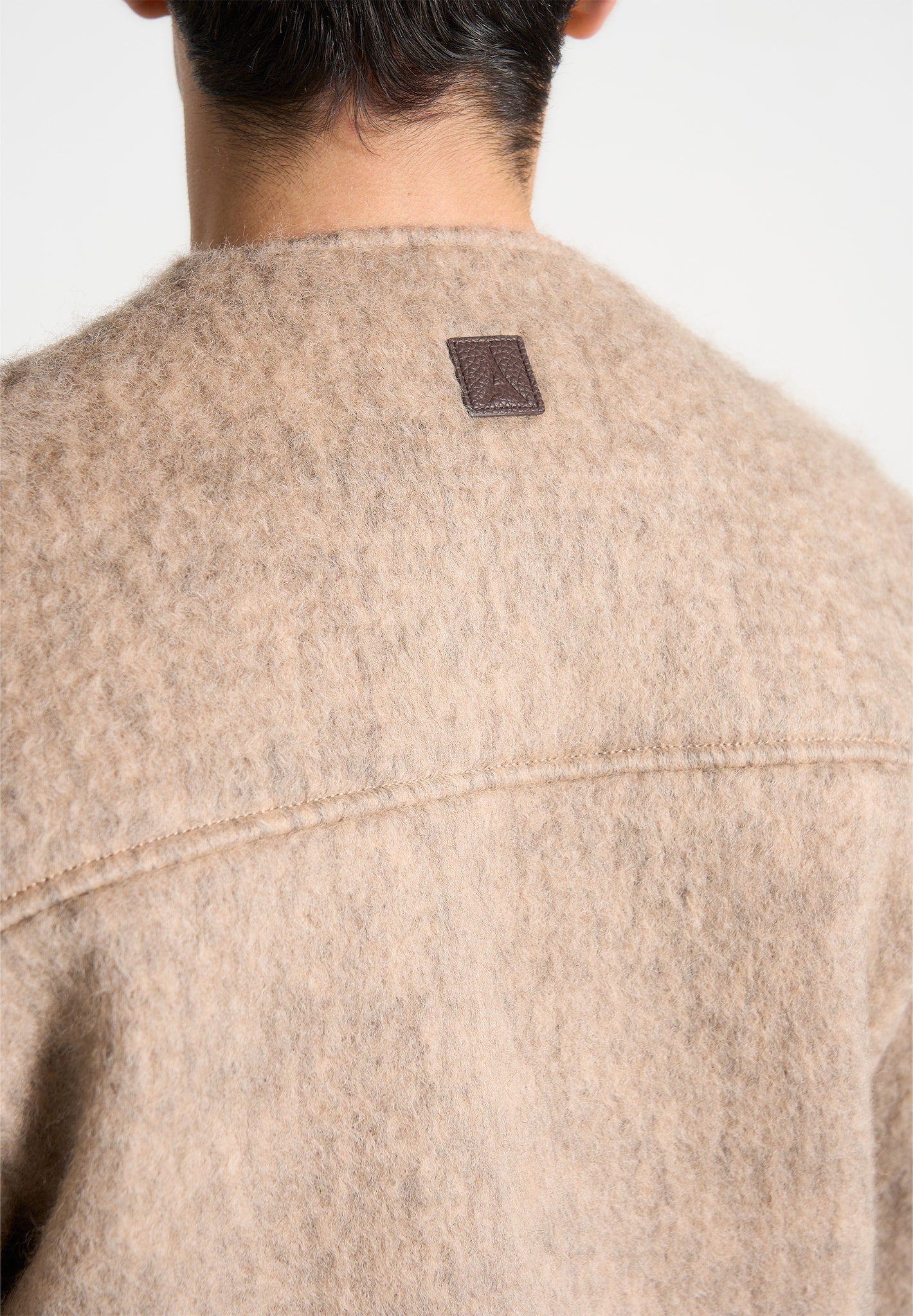 Kimono-Jacke Whisp aus Wollmischung - Taupe 