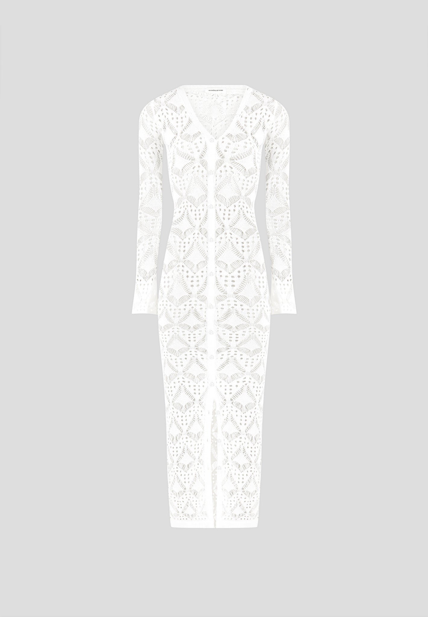 Langer Strick-Cardigan zum Überziehen - Off White 