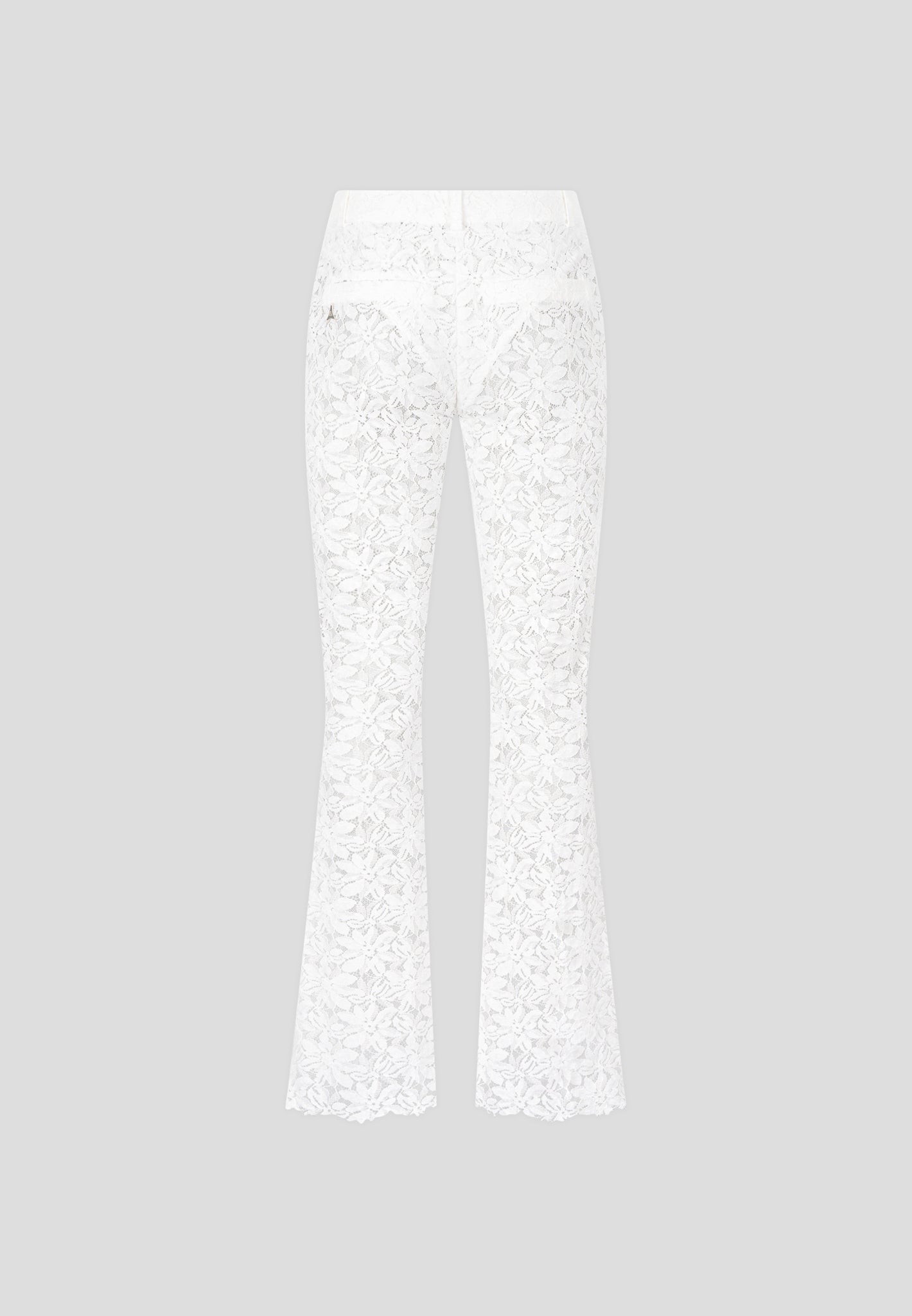Fit-and-Flare-Hose mit Spitze - Weiß