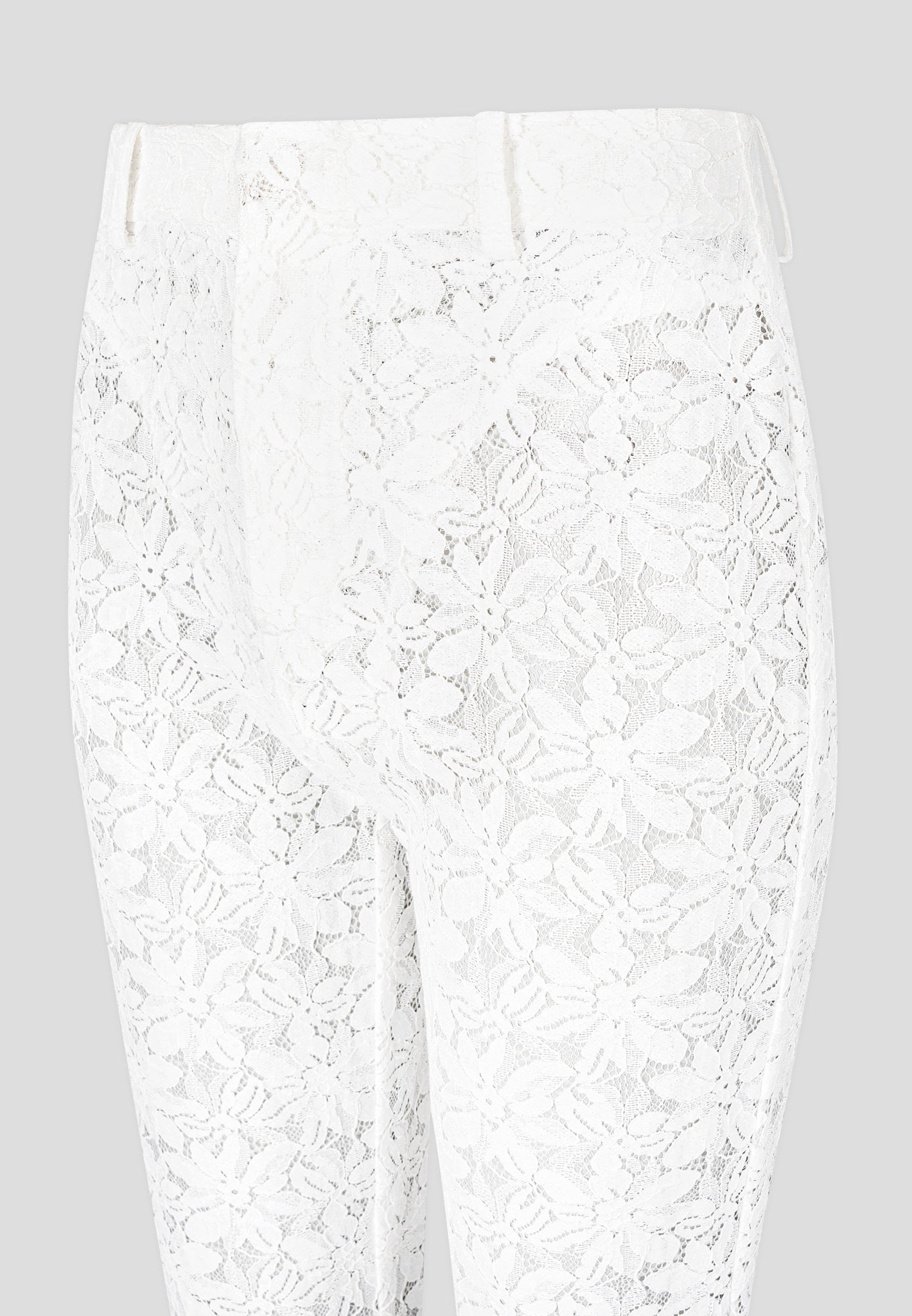 Fit-and-Flare-Hose mit Spitze - Weiß