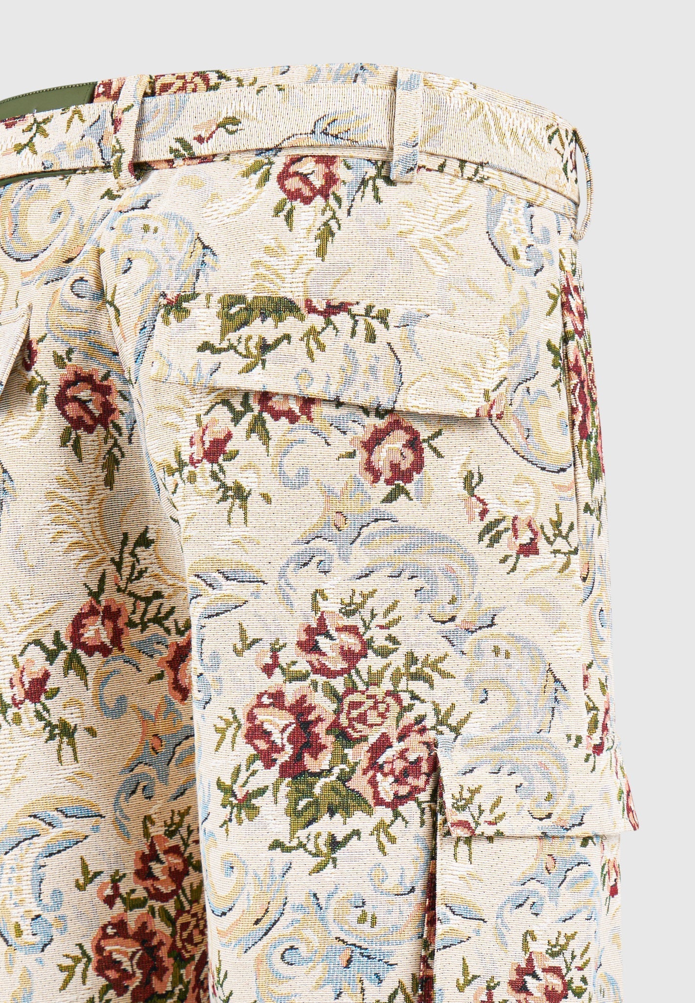 Jacquard-Cargohose - Beige 