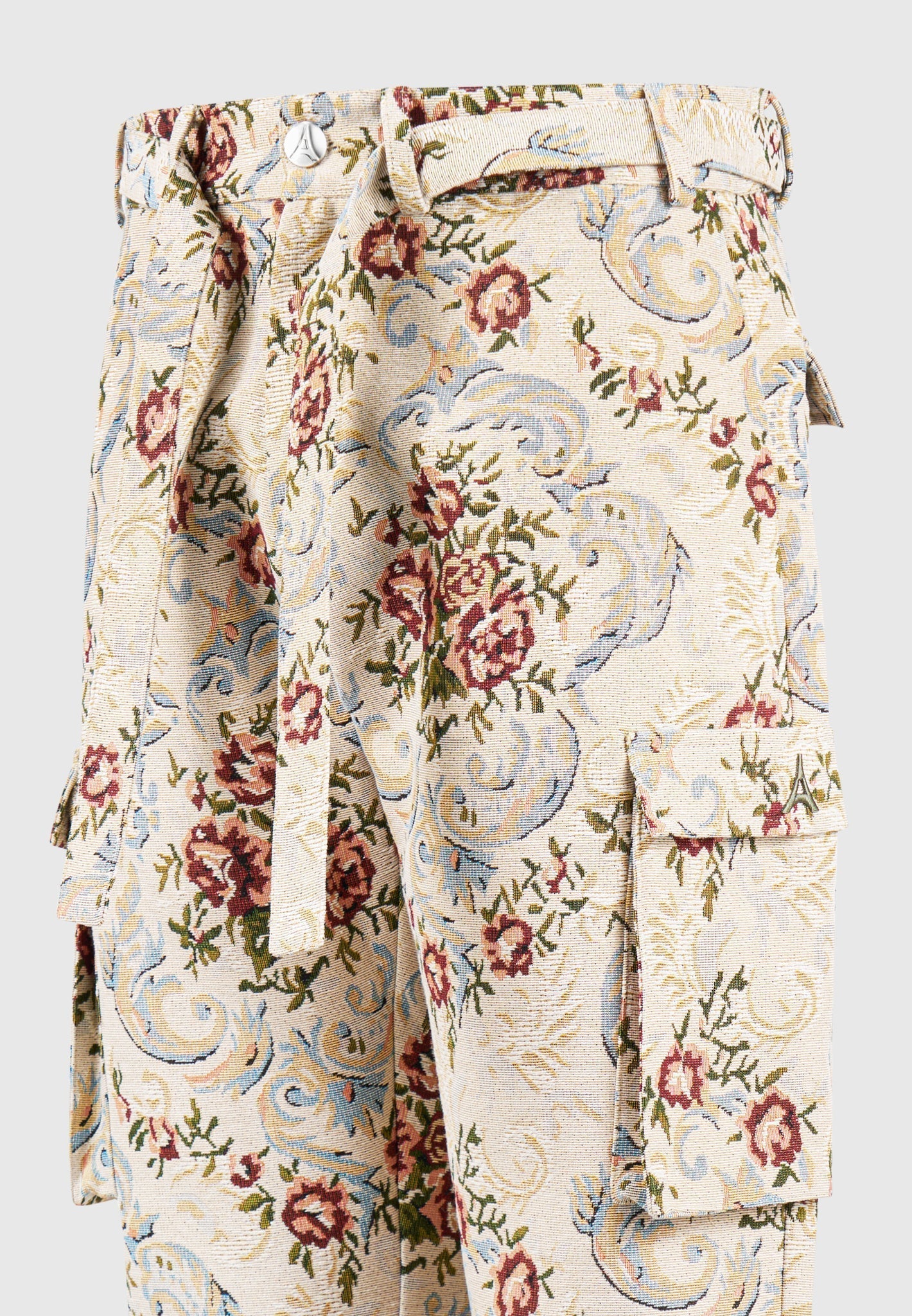 Jacquard-Cargohose - Beige 