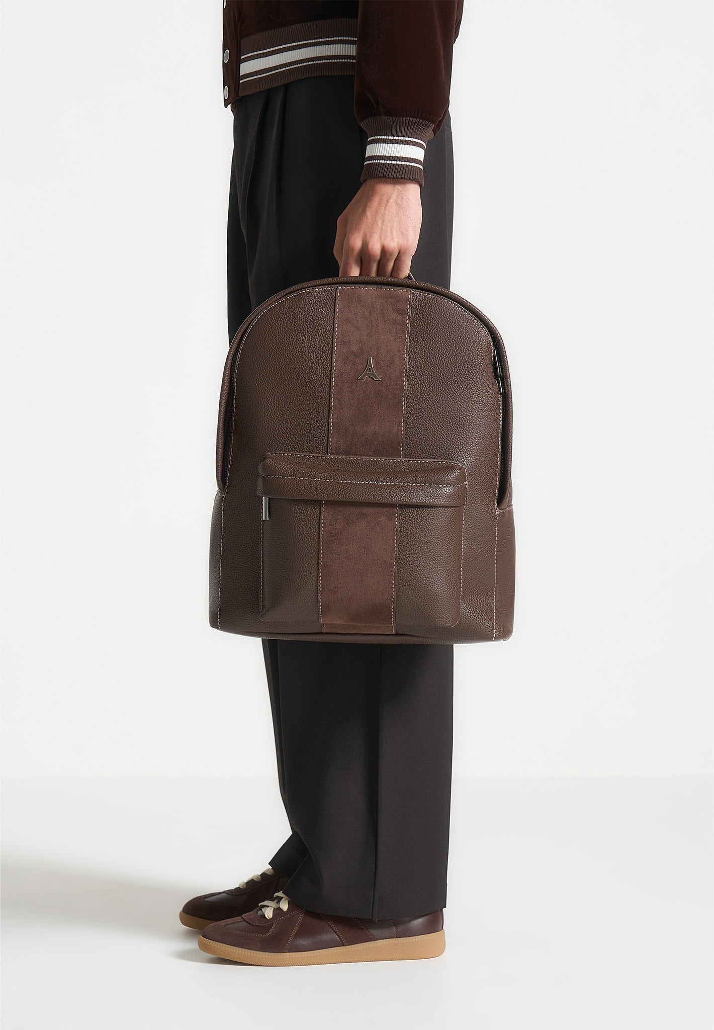 Lyon Rucksack mit Wildleder-Panel - Braun 