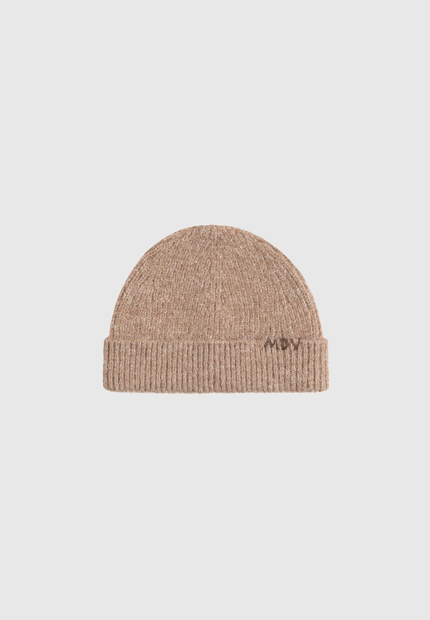 MDV Handgenähte Wollstrickmütze - Beige 
