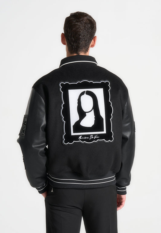 Mona Lisa Collegejacke aus Wollmischung - Schwarz 