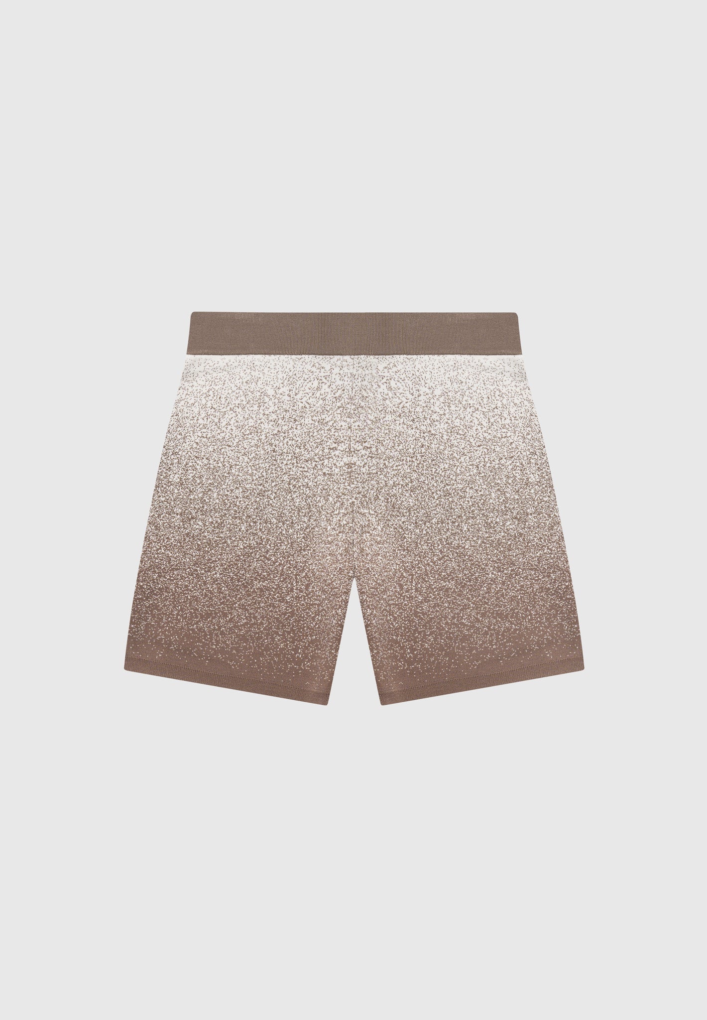 Ombré-Strickshorts – Taupe/Weiß
