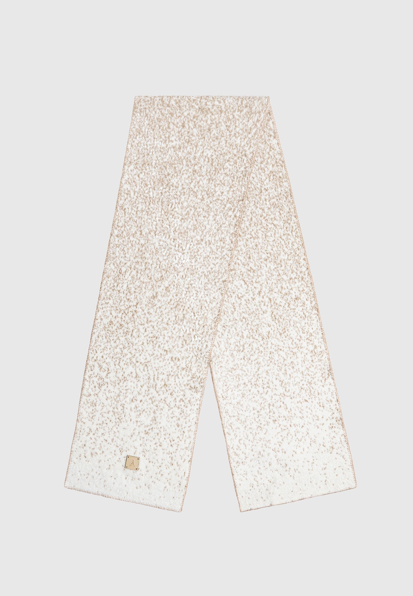 Wendeschal aus Wollstrick mit Ombré-Muster – Beige/Weiß 