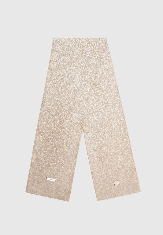 Wendeschal aus Wollstrick mit Ombré-Muster – Beige/Weiß 