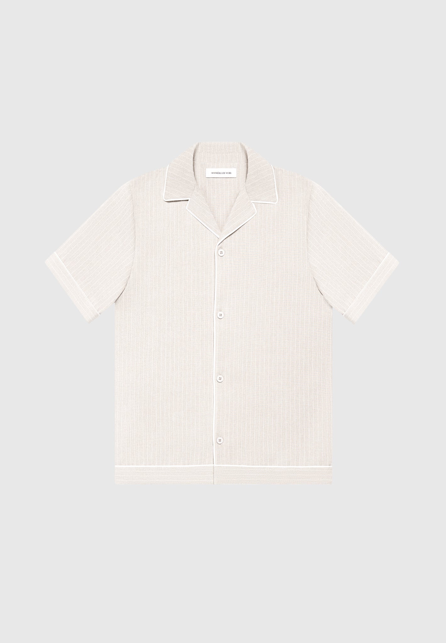 Nadelstreifen-Revershemd - Beige