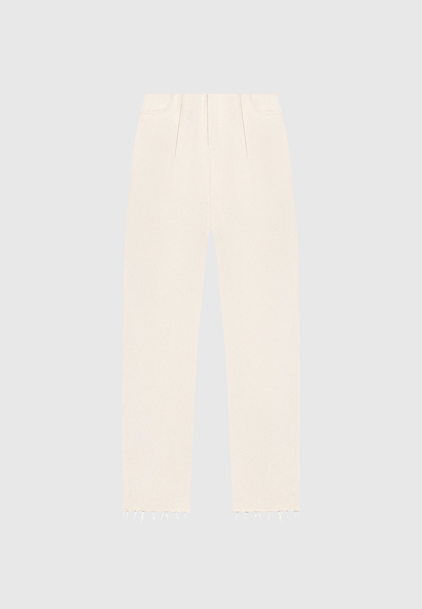 Boyfriendjeans mit Bundfalten - Creme