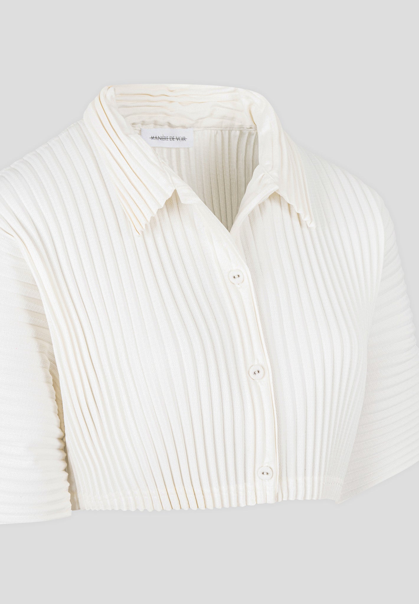 Kurzes Plissiertes Hemd - Off White