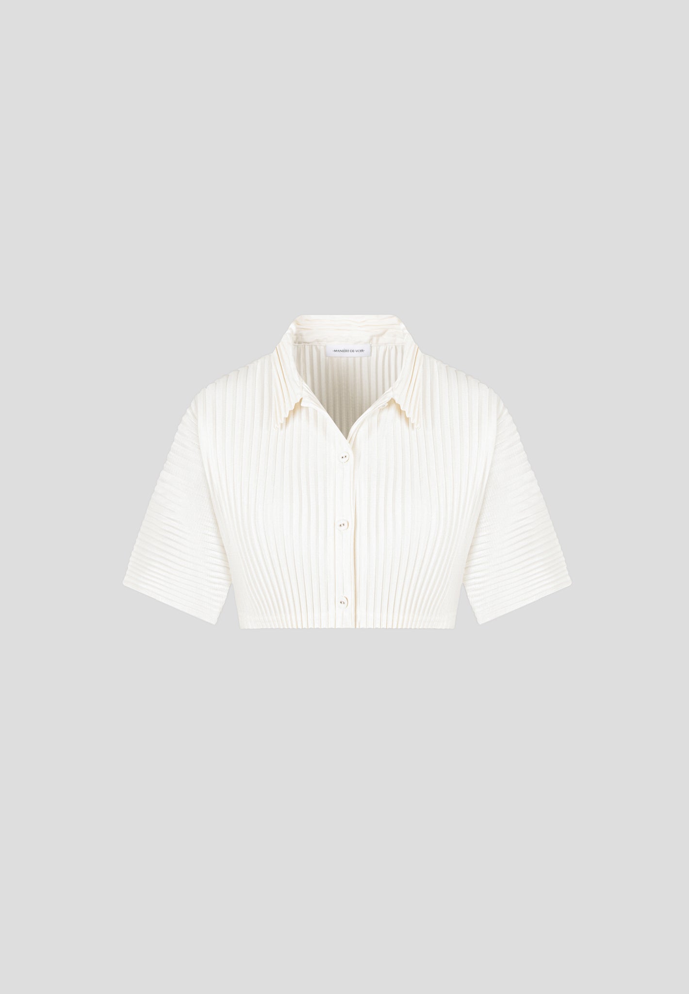 Kurzes Plissiertes Hemd - Off White